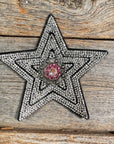 Black Big Star Rhinestone Rosette - Assorted Conchos