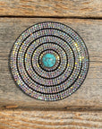 Black AB Circle Rhinestone Rosette - Assorted Conchos