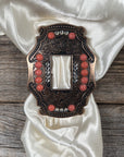 Extra Large Copper Coral and Clear Buckle Slide SCOCOCL