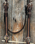 Foxtail and Copper Browband/One Ear Headstall & Breastcollar Tack Set