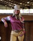 MARIANNA AZTEC SATIN PERFORMANCE RODEO SHIRT