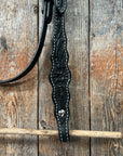 Floral Scalloped Black Browband Headstall / Bridle
