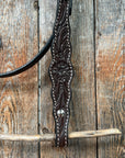 Floral Scalloped Dark Oil Browband Headstall / Bridle