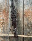 Floral Scalloped Dark Oil One Ear Headstall / Bridle