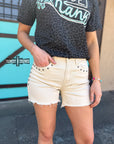 CREAM- Shenandoah Stud Shorts