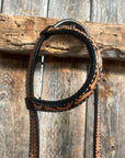 Basketweave - Leaf Scalloped Two Tone One Ear Headstall/Bridle