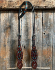 Hand Painted Two Tone One Ear Headstall/Bridle