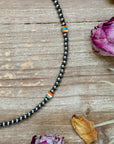 Mixed Turquoise & Spiny Oyster Heishi Necklace – 19”