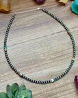 Mixed Turquoise & Spiny Oyster Heishi Necklace – 19”