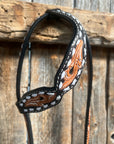 Floral Tooled Buckstitch One Ear Headstall / Bridle