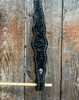 Floral Scalloped Black One Ear Headstall / Bridle