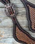 Two Tone Foxtail Copper Dot Spur Straps