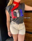 Red, White & Boots Tank