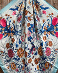 35X35" Blue Tulips and Lilies Wild Rag / Scarf WR1009