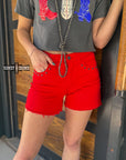 RED- Shenandoah Stud Shorts