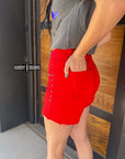 RED- Shenandoah Stud Shorts