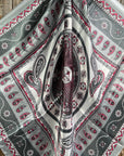 35X35" Grey/Red/Pink Paisley Wild Rag / Scarf WR3404