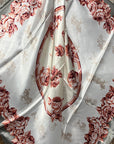 35X35" Grey & Pink Floral Wild Rag / Scarf WR852