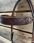 Dark Oil Braid Texas Star Browband Tack Set