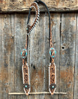 Whipstitch Copper Turquoise Browband / One Ear Tack Set