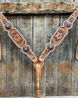 Whipstitch Copper Turquoise Browband / One Ear Tack Set