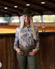 COMBAT COWGIRL SPARKLE PERFORMANCE RODEO SHIRT