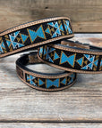 Blue and Black Beaded Dog Collar