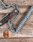 Grey Mule Tape Halter - Turquoise Sunflower