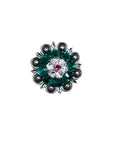 Antique Silver Fuchsia, Clear and Emerald Crystal Conchos - Sizes from 1"- 3" and Buckles