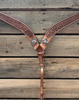 Light Oil Honeycomb Turquoise One Ear / Breastcollar Tack Set
