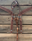 Light Oil Honeycomb Turquoise One Ear / Breastcollar Tack Set