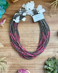 Pink Faceted Opal Necklace – 3 mm – 16”