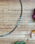 White Opal Necklace – Smooth 3 mm Beads – 16”