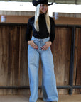 AVA WIDE LEG - LIGHT WASH