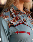 COWBOY BLUE RODEO PERFORMANCE RODEO SHIRT