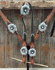 Rose Silver and Clear One Ear/ Breastcollar Tack Set