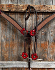 Foxtail Ruby - Champagne Browband/One Ear Headstall & Breastcollar Tack Set