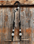 Black Floral Bright Clear Browband / One Ear Tack Set