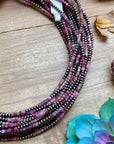 Natural Cubic Ruby Necklace with Sterling Silver Pearls – 19”