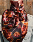 35X35" Pink and Rust Roses Wild Rag / Scarf WR1007