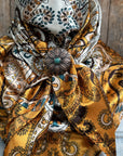 35X35" Golden, Green and Brown Paisley Wild Rag / Scarf -W132L Slide WRC1003A