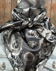 35X35" Grey Roses Wild Rag / Scarf WR1008