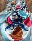 35X35" Blue Tulips and Lilies Wild Rag / Scarf WR1009