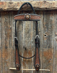 Two Tone Honeycomb Copper Dot Jet, Champagne and Topaz Browband / Breastcollar Tack Set