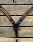 Two Tone Honeycomb Copper Dot Jet, Champagne and Topaz Browband / Breastcollar Tack Set