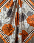35X35" Burnt Orange and Brown Roses Wild Rag / Scarf WR3394