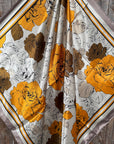 35X35" Yellow and Brown Roses Wild Rag / Scarf WR3395