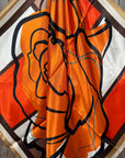 35X35" Orange, Tan and Brown Rose Wild Rag / Scarf WR3398