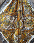 35X35" Grey and Yellow Safari Wild Rag / Scarf WR3424