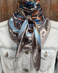35X35" Blue and Grey Safari Wild Rag / Scarf WR3399